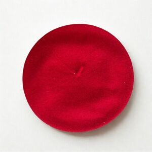 🇫🇷 Classic Red Wool Beret Parisian Style One Size